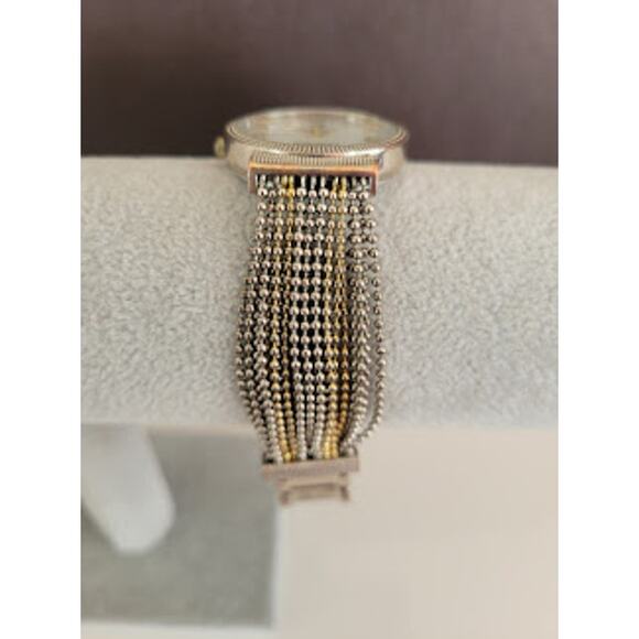 Chico's Women's Kerrianne‎ Watch Gold Tone and Silver Tone Beaded Chain - Picture 5 of 10